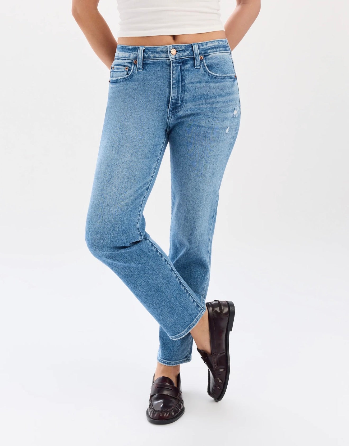 Daze Rebel Mid Rise Slim Straight