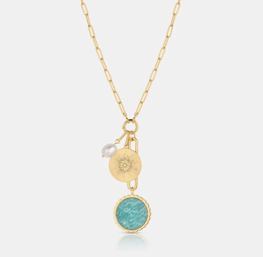 Thatch Solario Sundial Amazonite Necklace