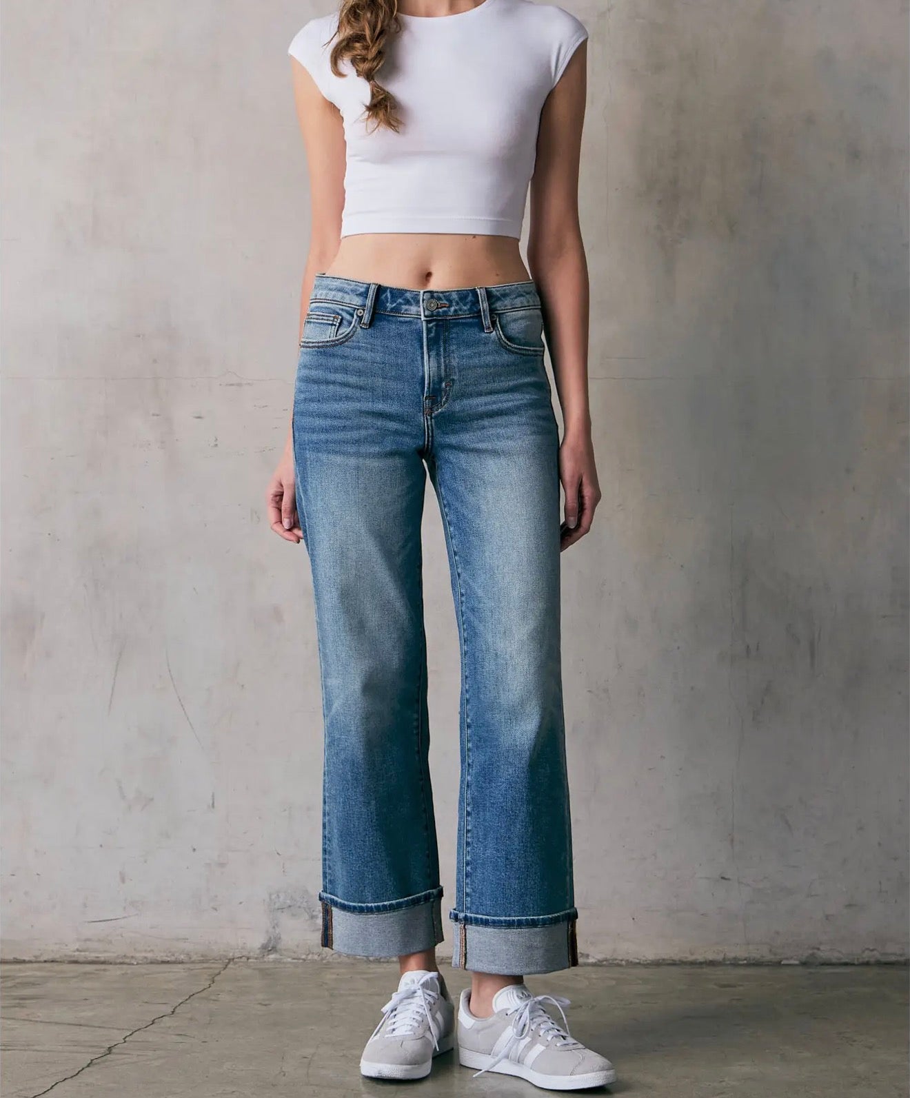 Hidden Ella Mid Rise Cuffed Straight