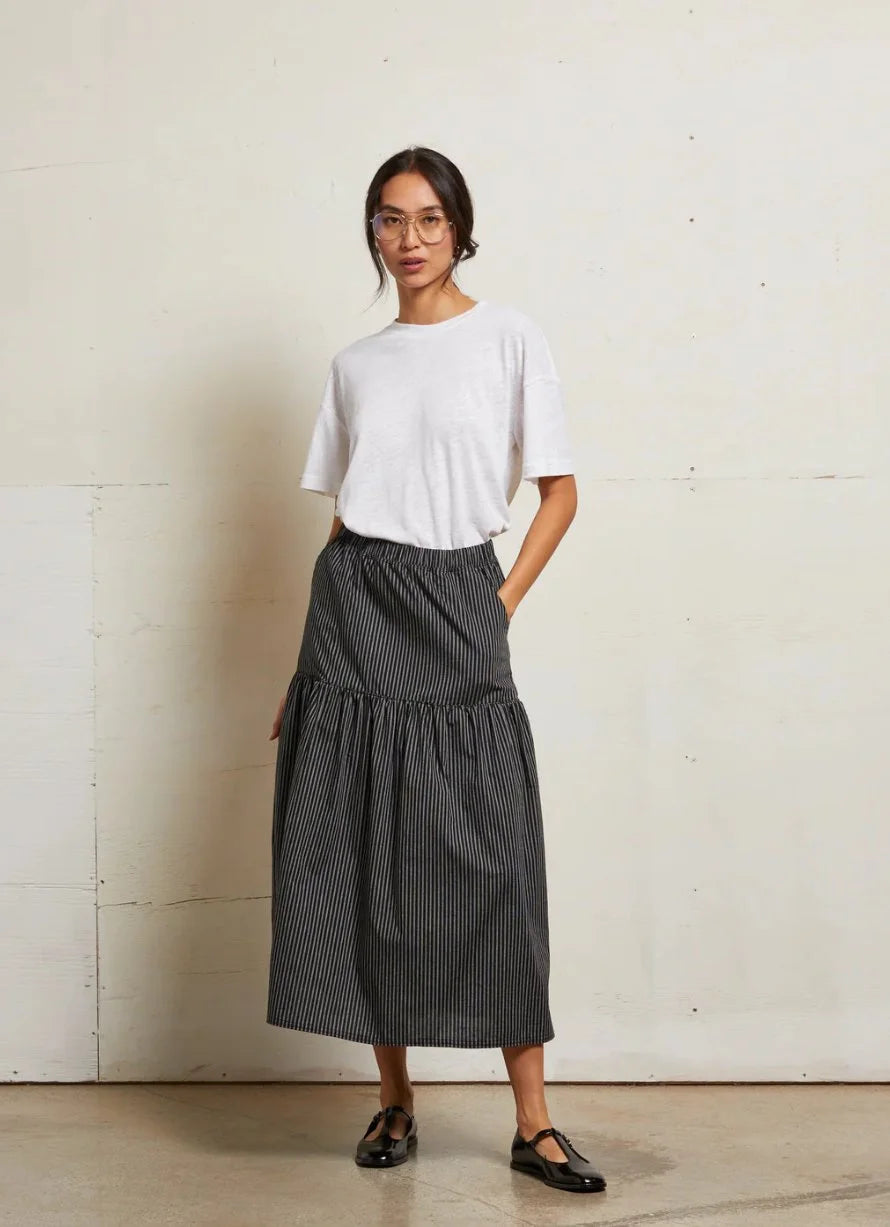 Perfect White Tee Arielle Stripe Skirt