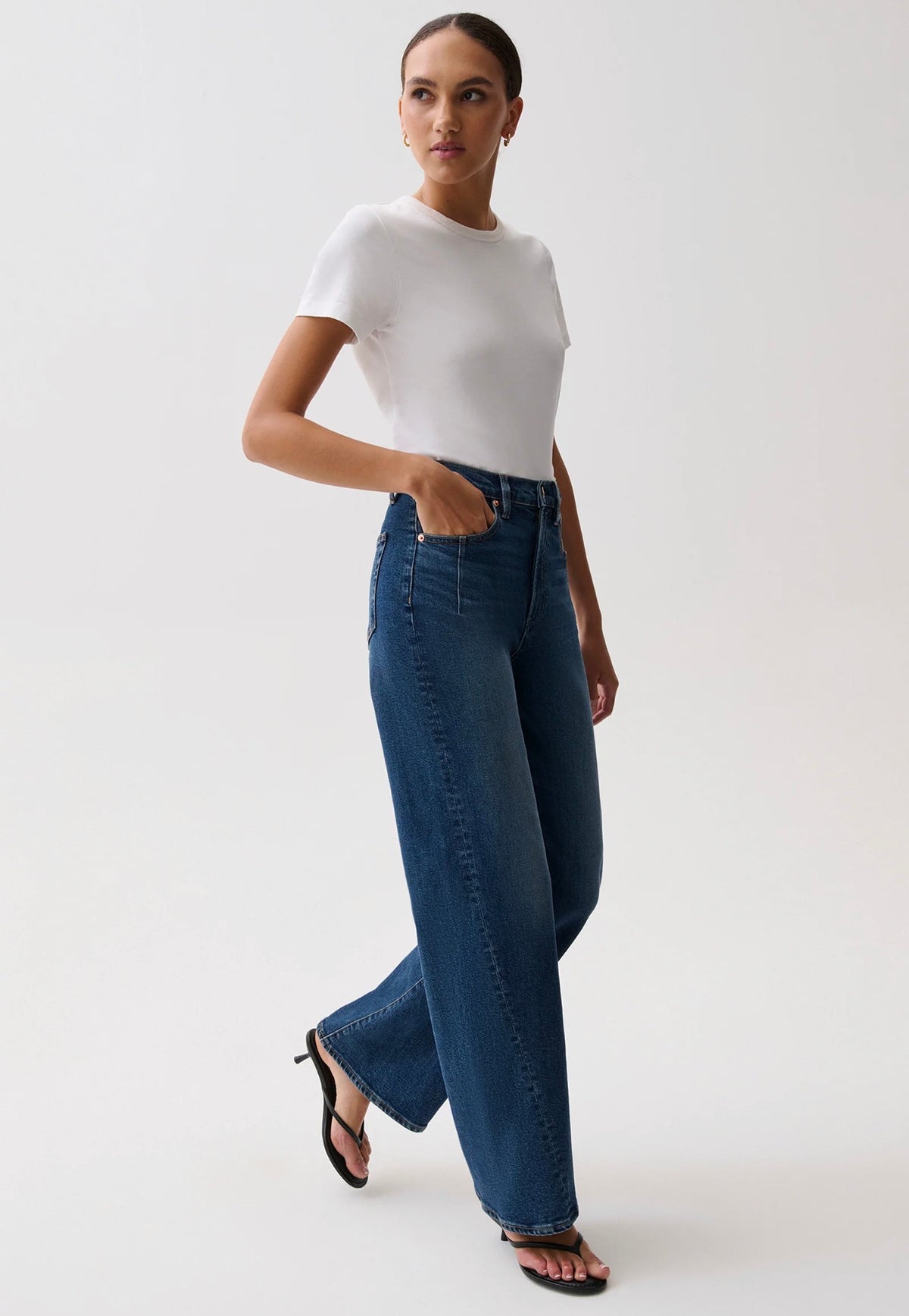 Pistola Kyra Ankle High Rise Bowed Wide Leg
