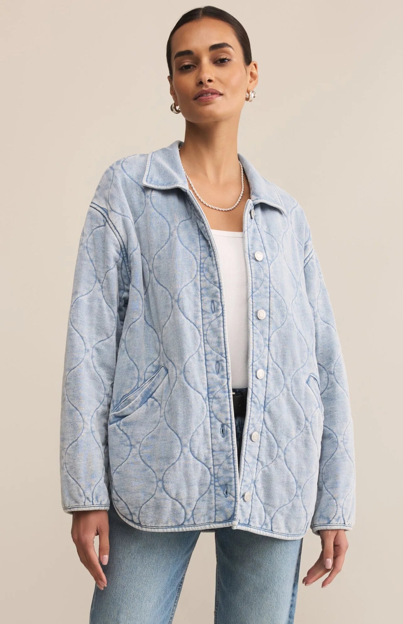 Z Supply Boulder Knit Denim Jacket