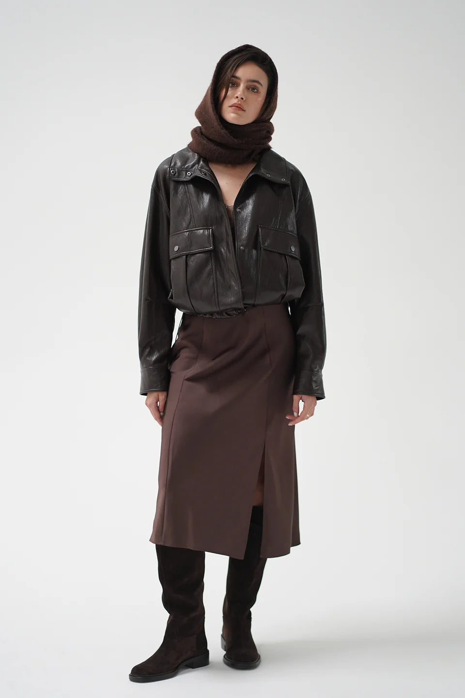 LNA Mercer Faux Leather Bomber