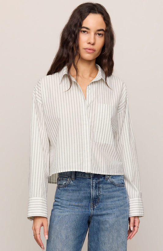 Z Supply Favorite Striped Button Up Top