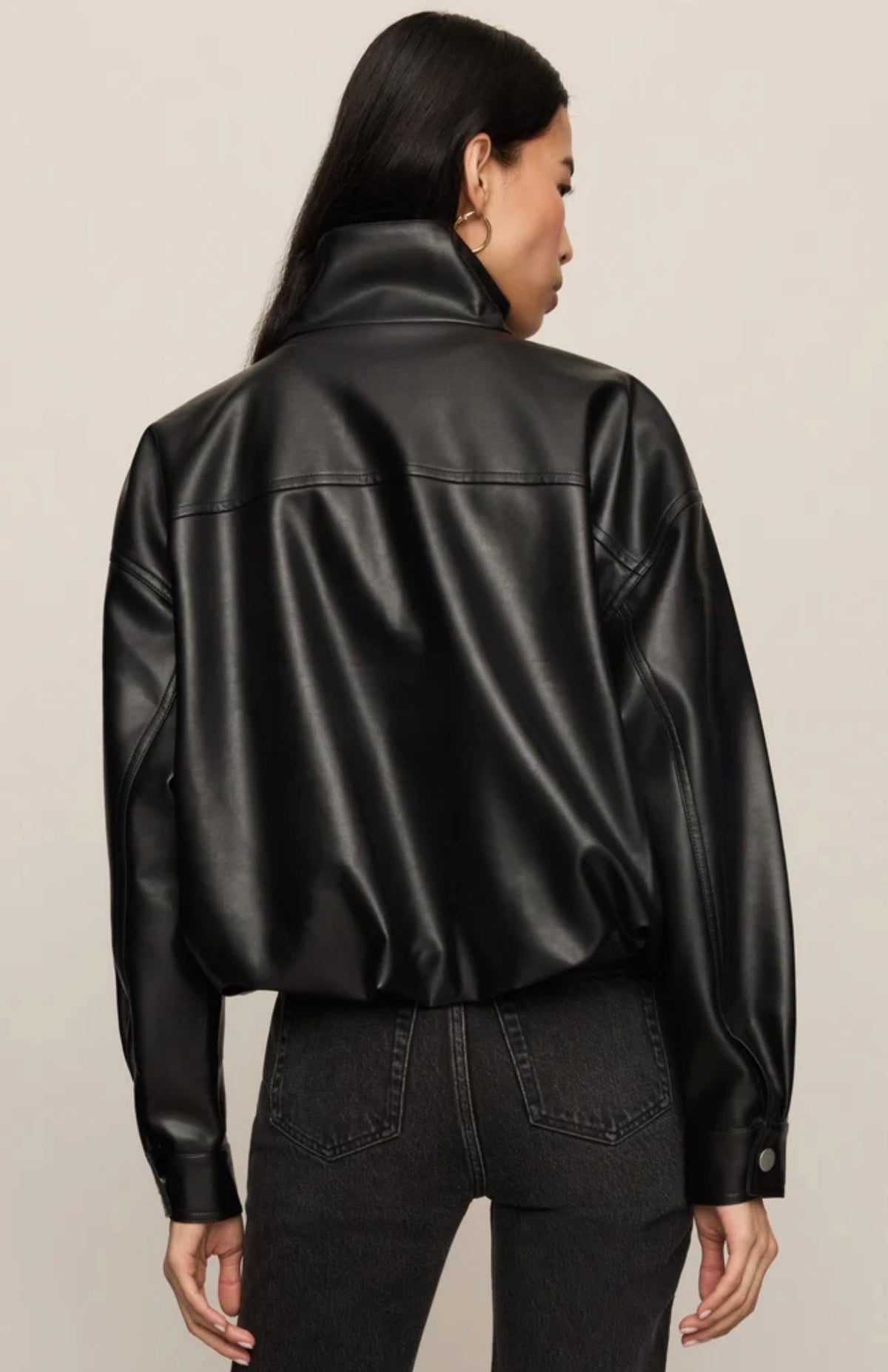 Z Supply Corin Leather Bubble Hem Jacket