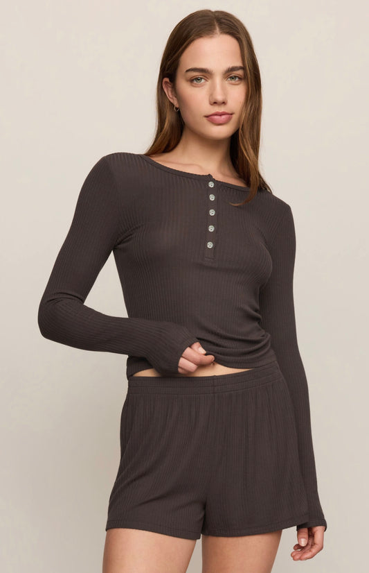 Z Supply Just Right Rib Long Sleeve Top