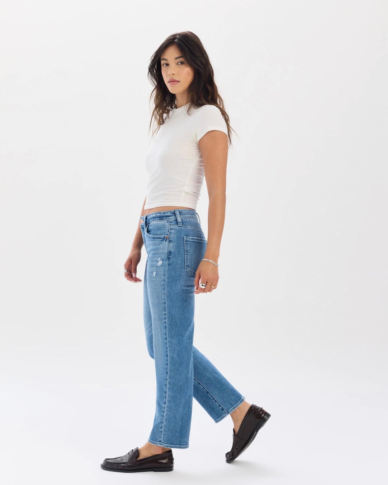 Daze Rebel Mid Rise Slim Straight