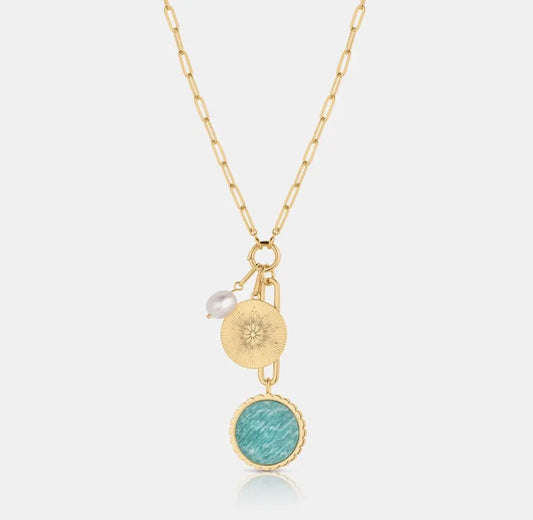 Thatch Solario Sundial Amazonite Necklace