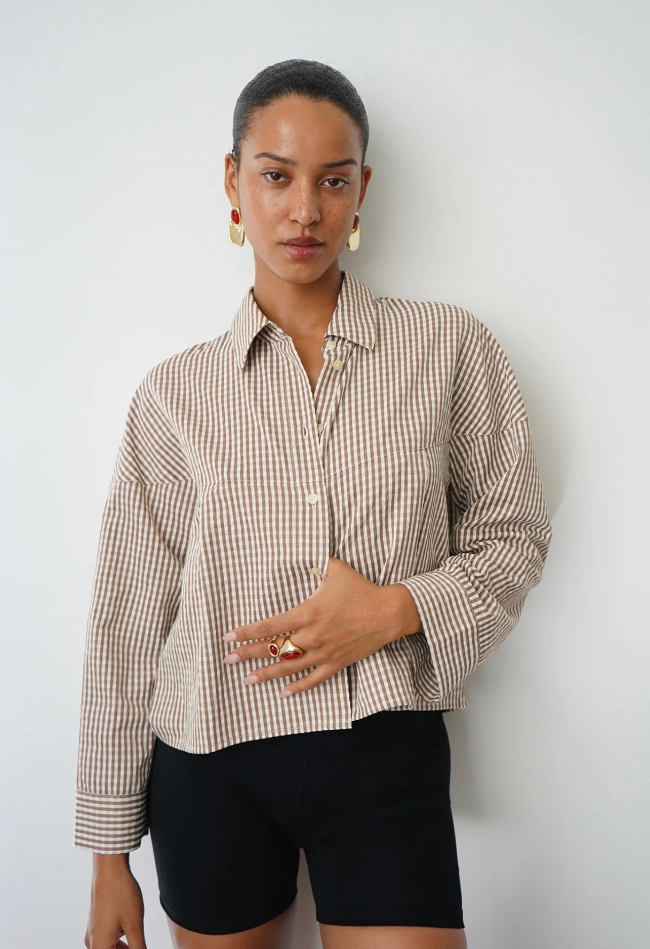 LNA Kayleigh Check Blouse
