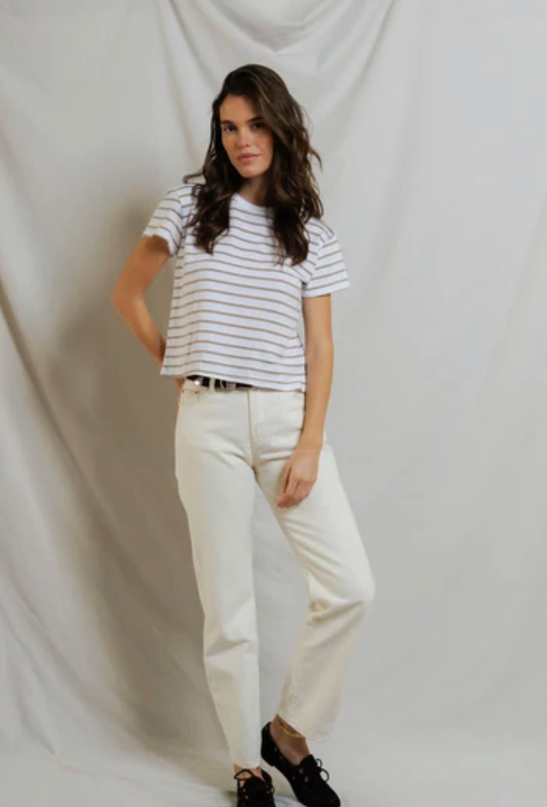 Perfect White Tee Everett Stripe Tee