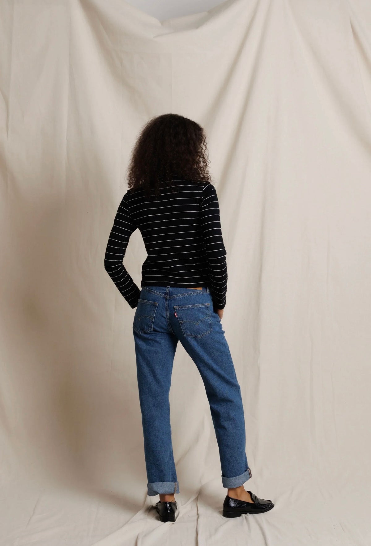 Perfect White Tee Lisa Stripe Long Sleeve