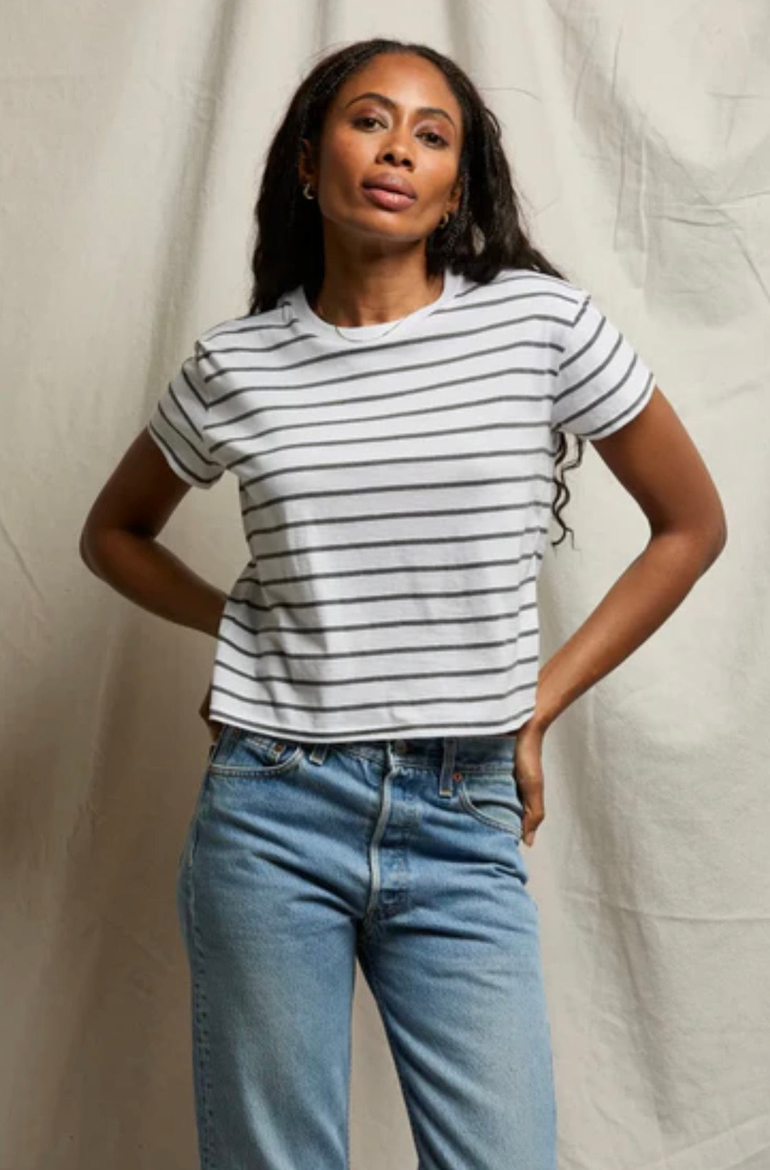 Perfect White Tee Everett Stripe Tee