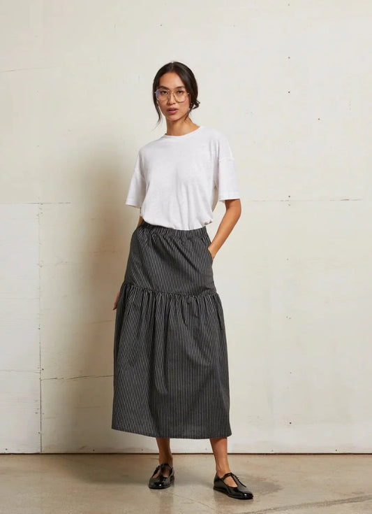 Perfect White Tee Arielle Stripe Skirt