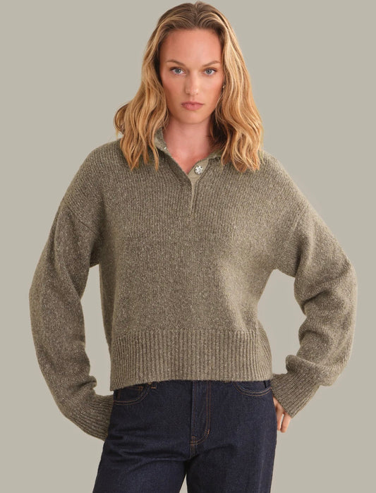 525 Boxy Snap Front Henley