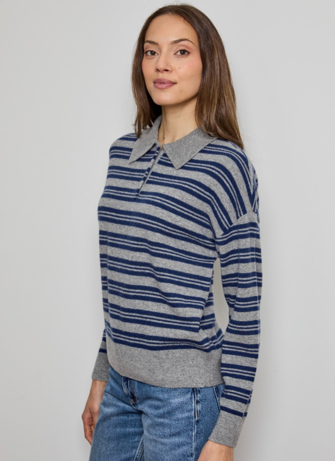 Design History Boyfriend Stripe Polo