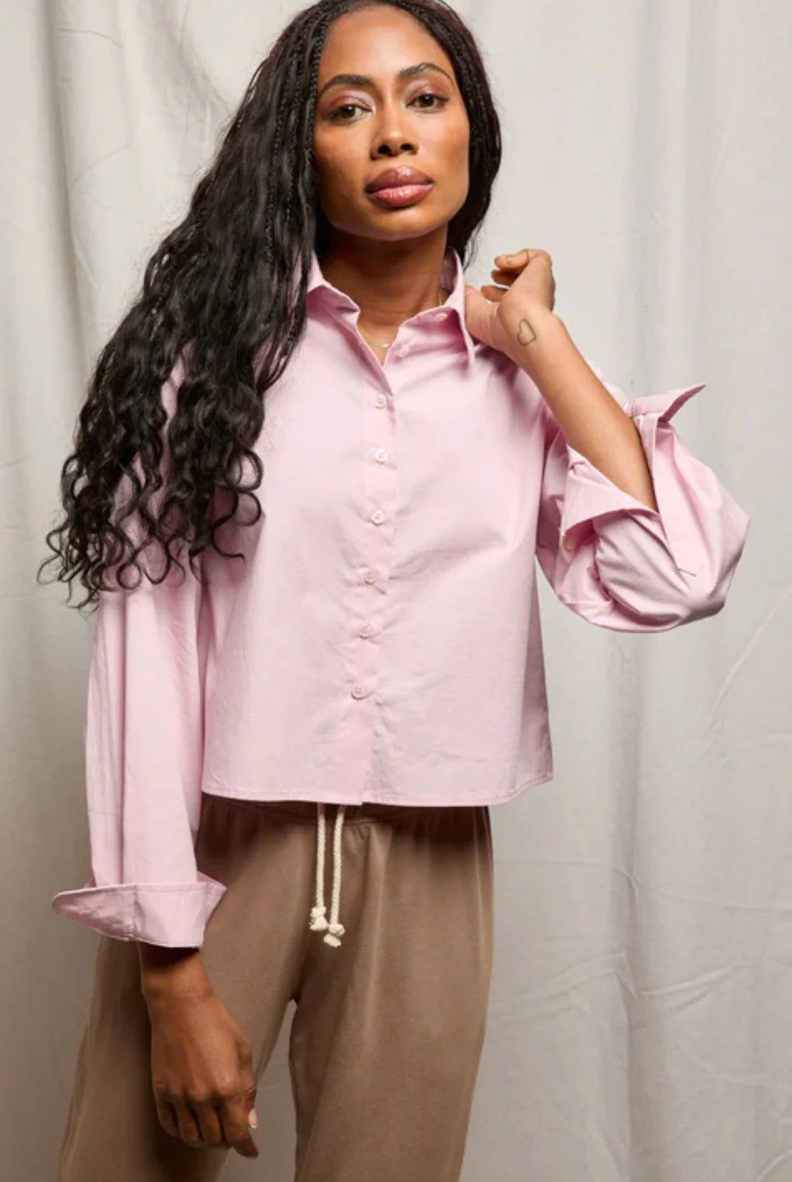 Perfect White Tee Naomi Button Up