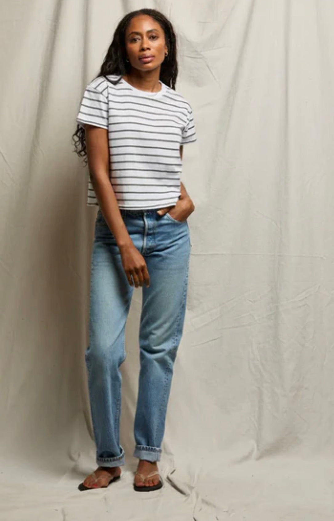Perfect White Tee Everett Stripe Tee