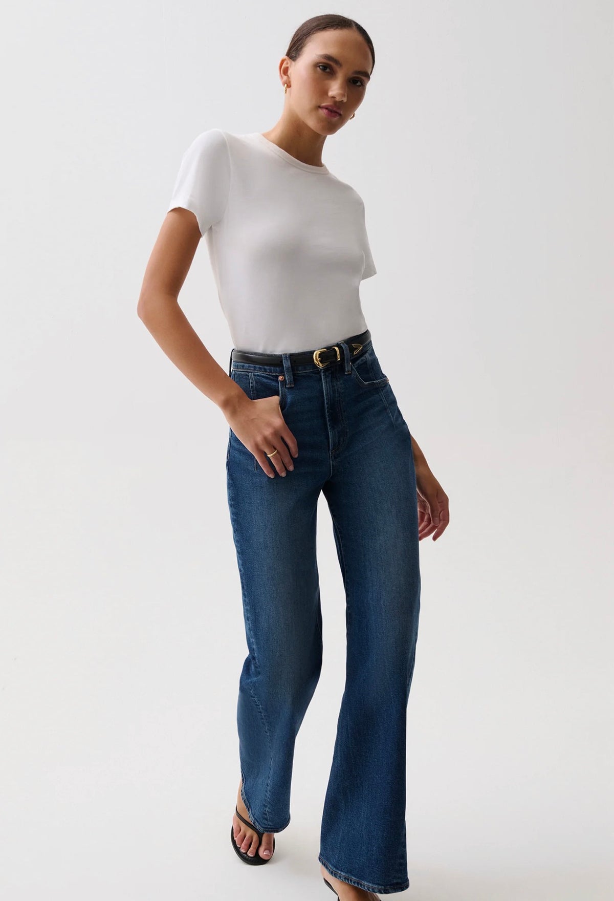 Pistola Kyra Ankle High Rise Bowed Wide Leg