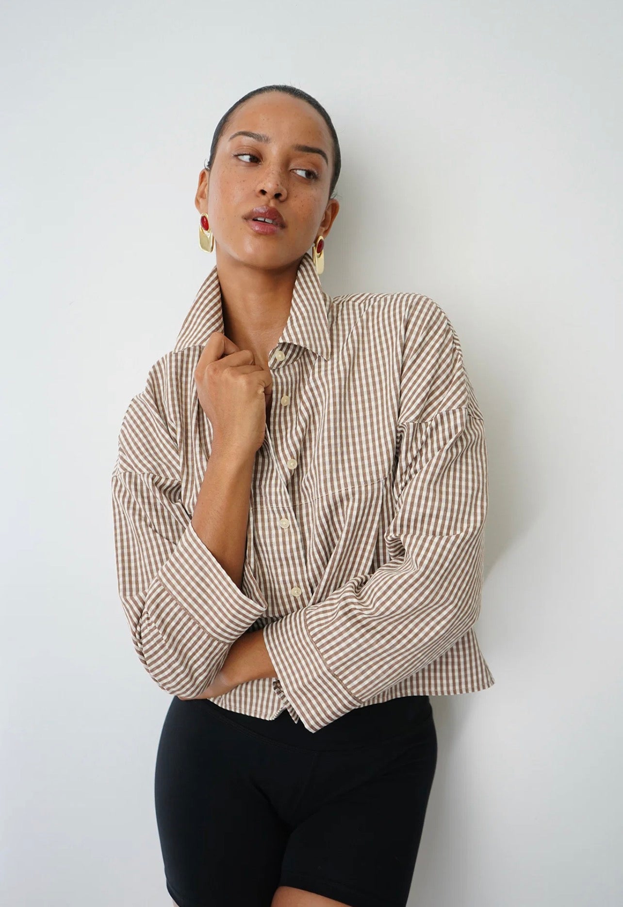 LNA Kayleigh Check Blouse