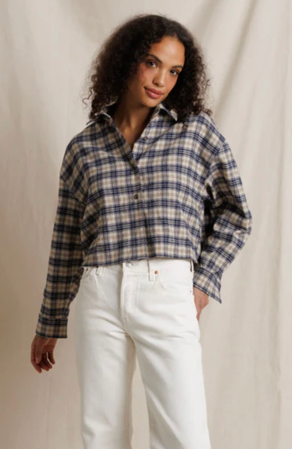 Perfect White Tee Tate Plaid Button Down