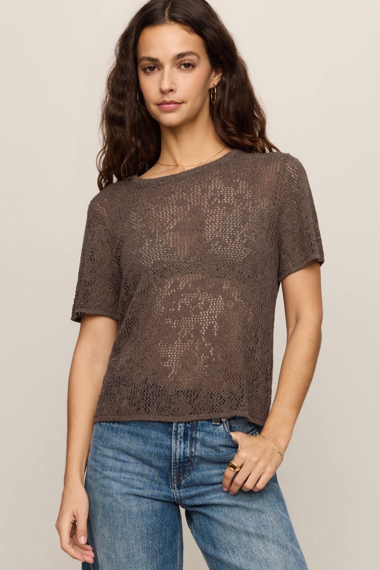 Z Supply Waverton Crochet Tee