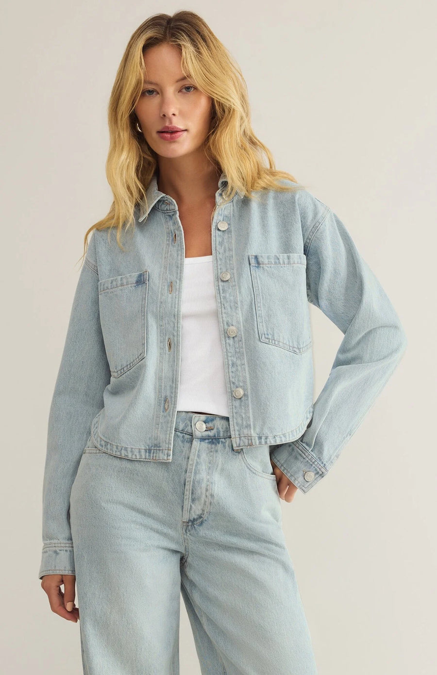 Z Supply All Day Cropped Denim Jacket