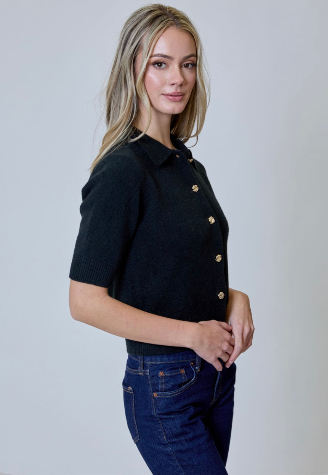 Design History Short Sleeve Cardi