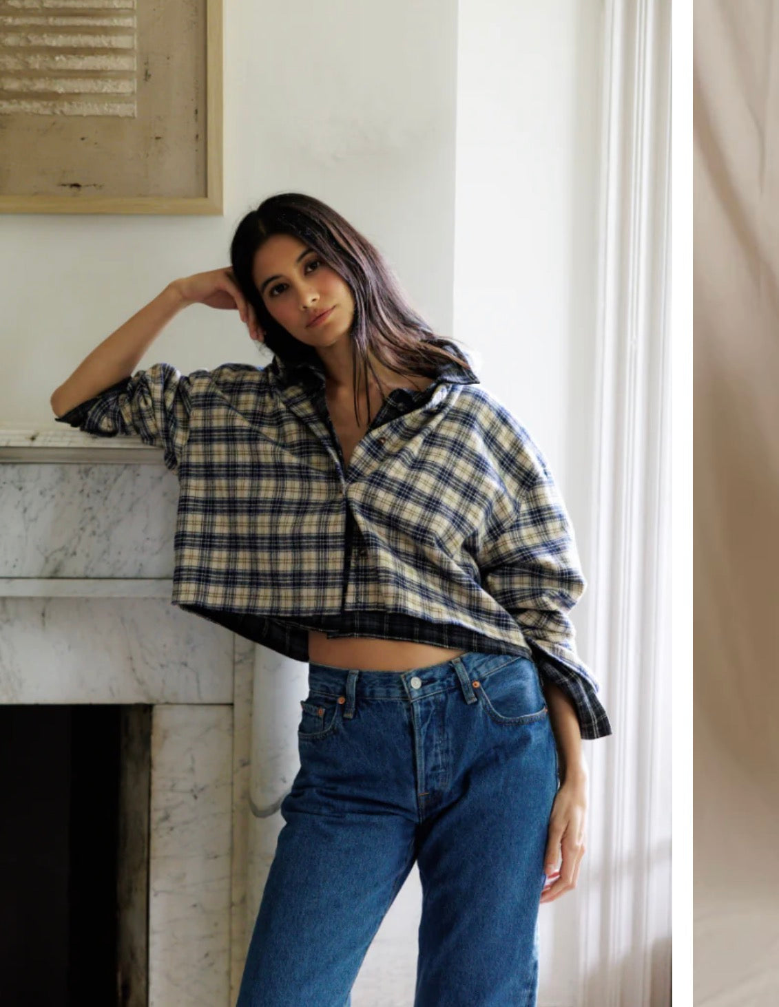 Perfect White Tee Tate Plaid Button Down