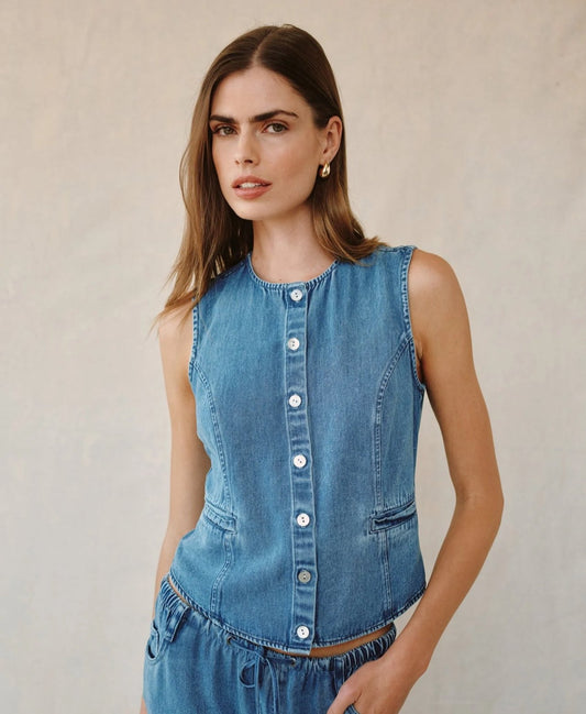 Bella Dahl High Neck Fitted Vest