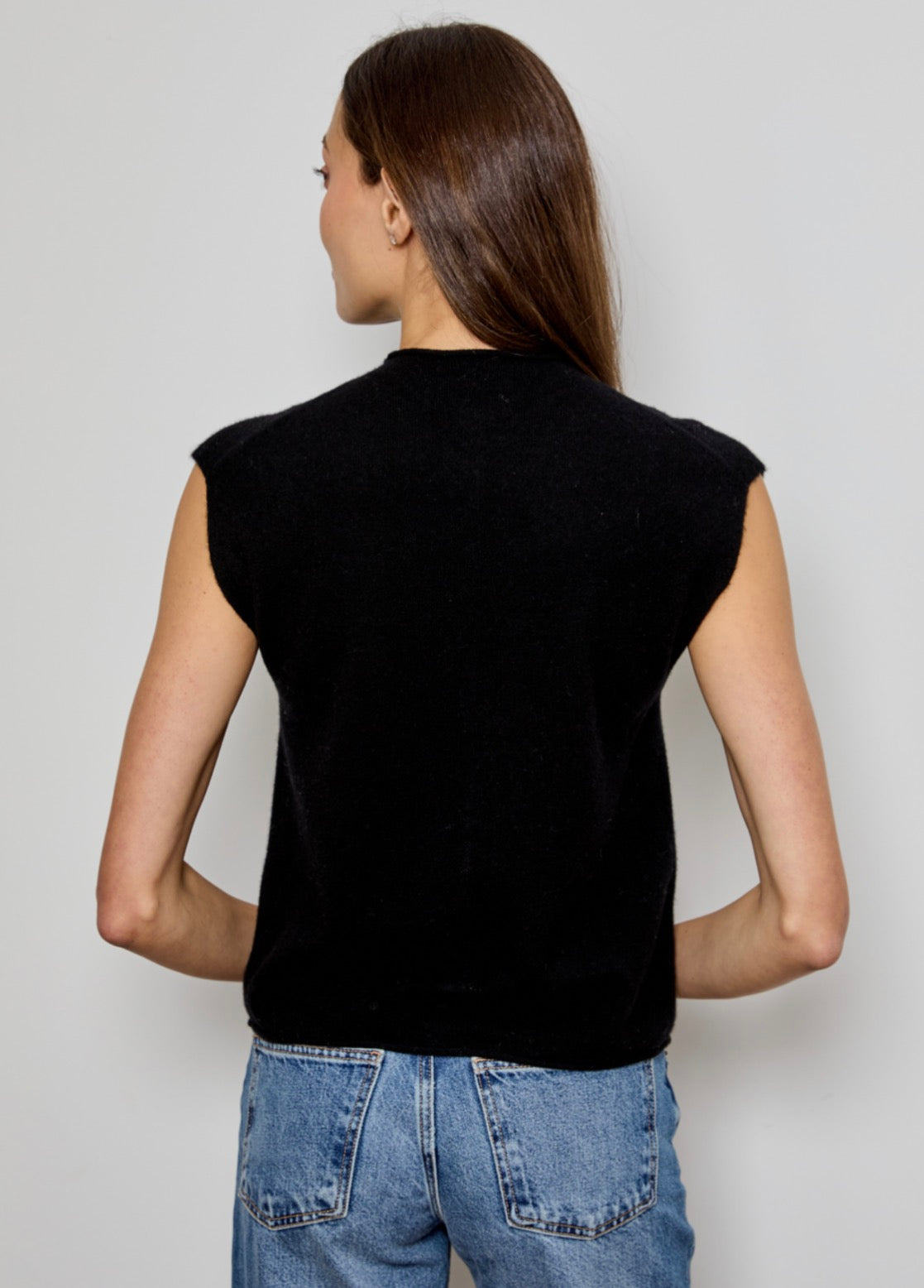 Design History Mock Neck Vest Cardi