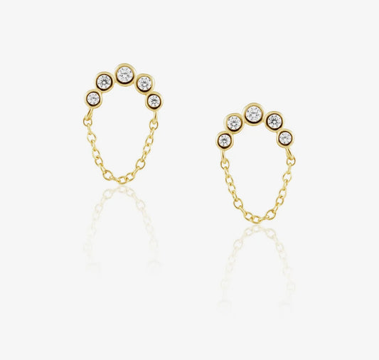 Sahira Crescent Chain Studs