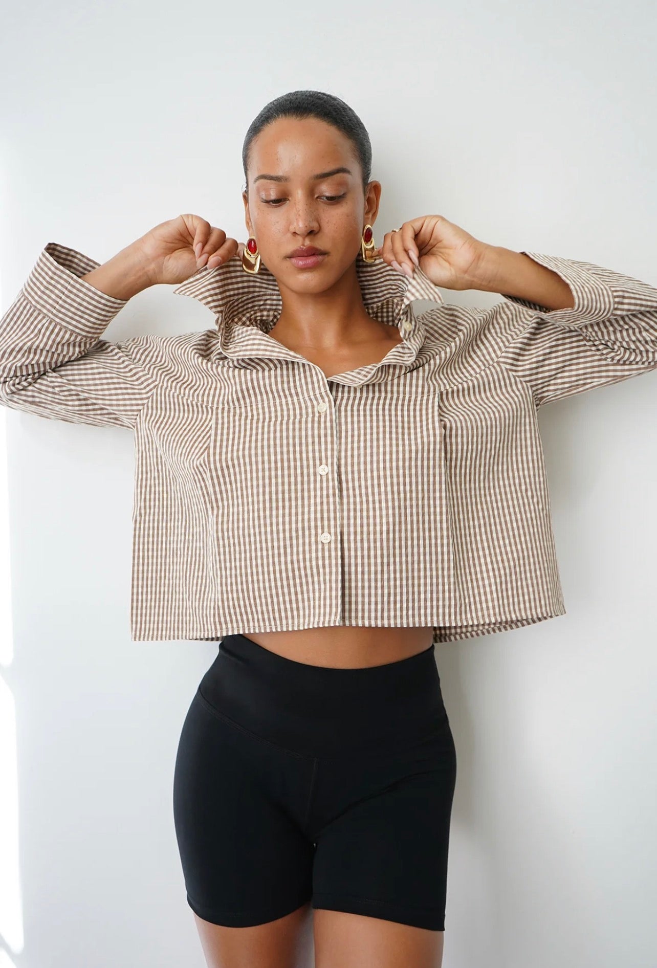 LNA Kayleigh Check Blouse