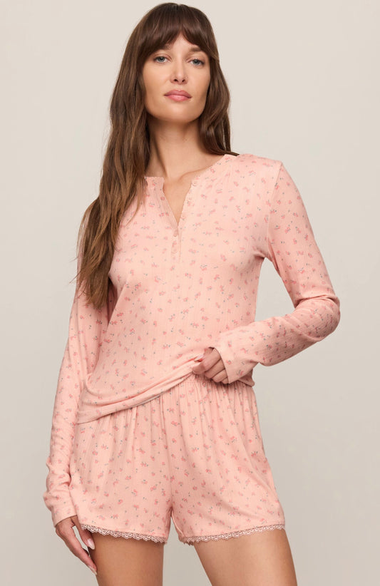 Z Supply Better Off Ditsy Long Sleeve Top