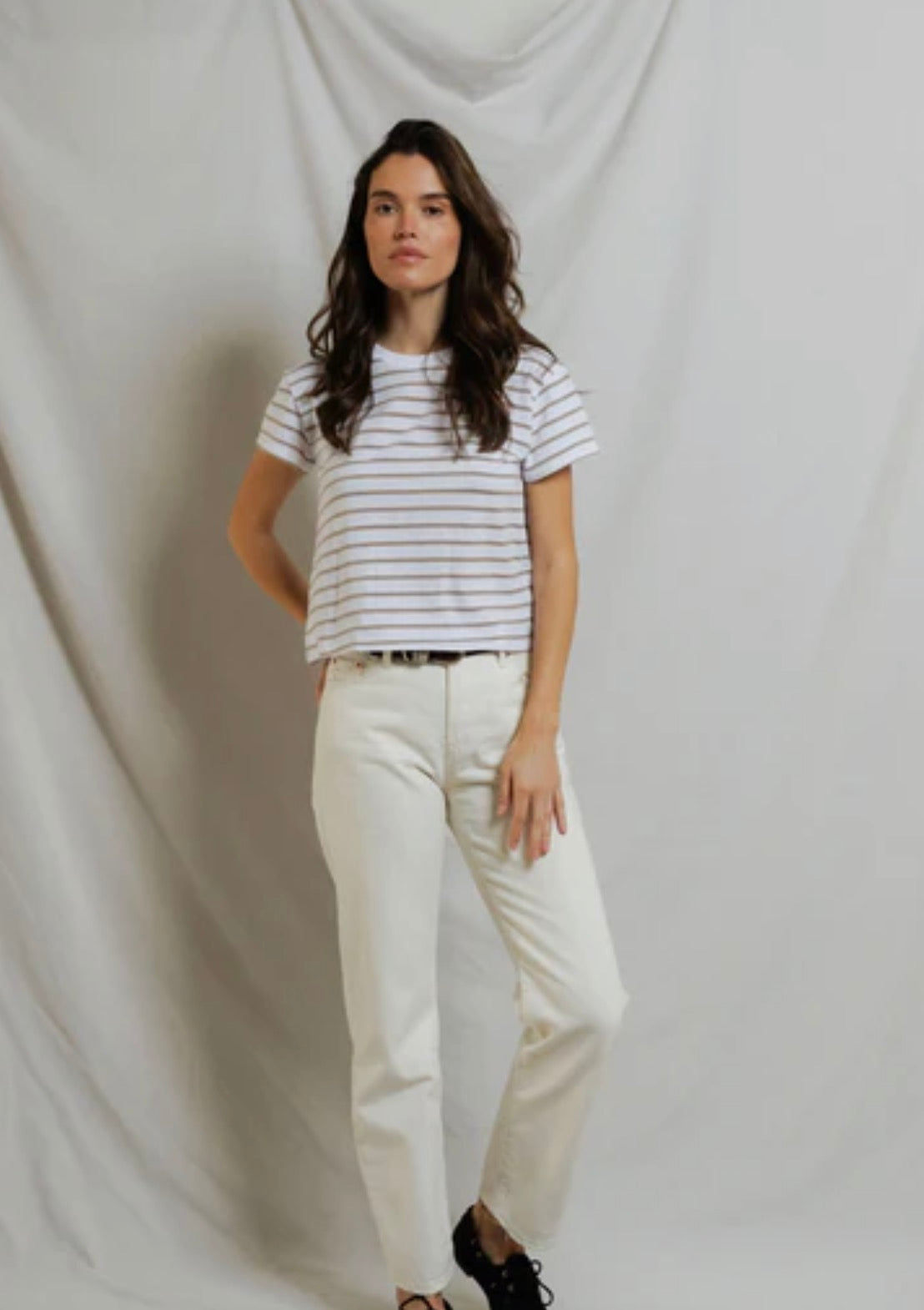 Perfect White Tee Everett Stripe Tee