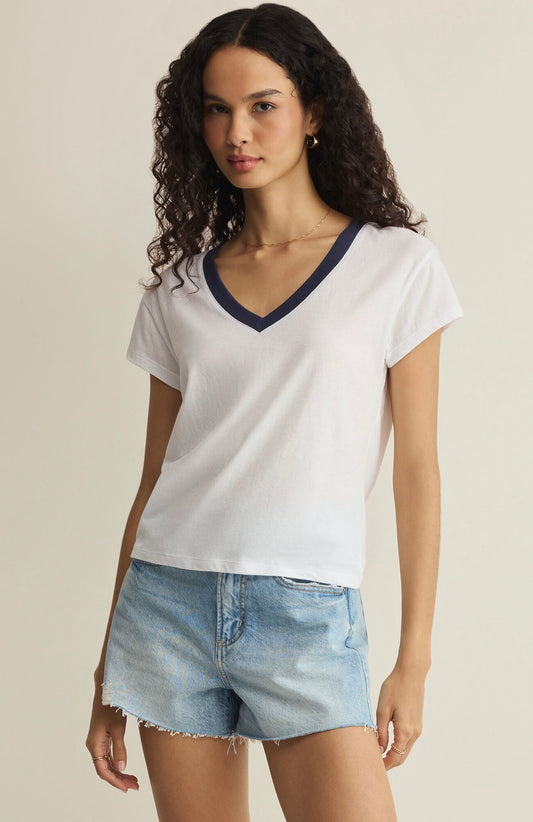 Z Supply Modern Colorblocked V-Neck Tee