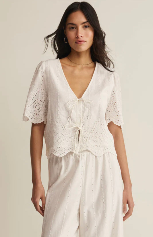 Z Supply Oceanside Embroidered Top