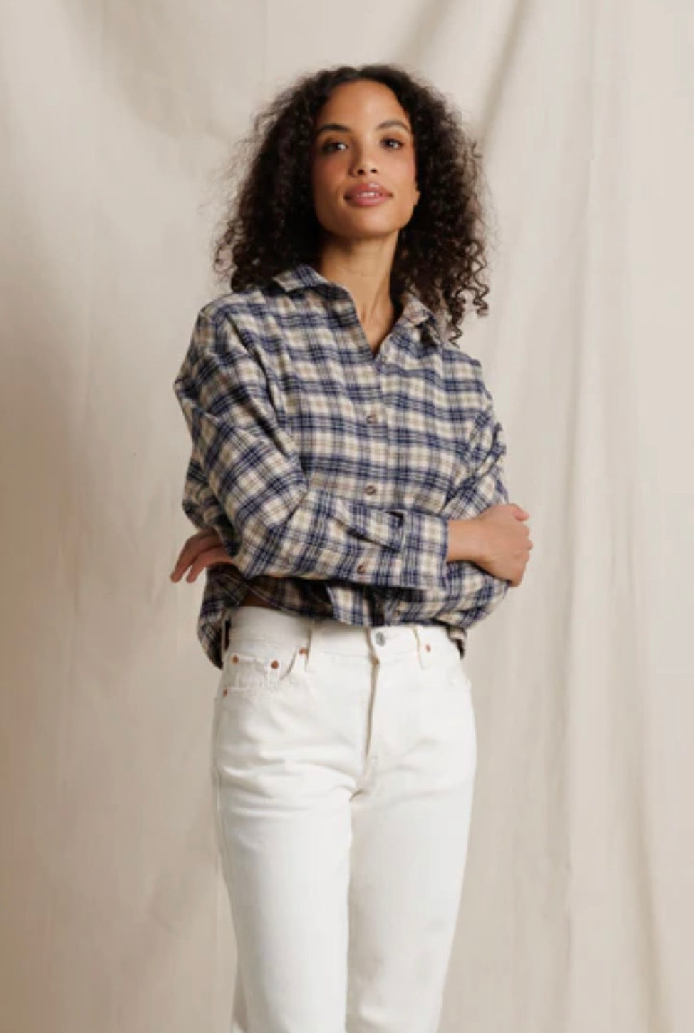 Perfect White Tee Tate Plaid Button Down