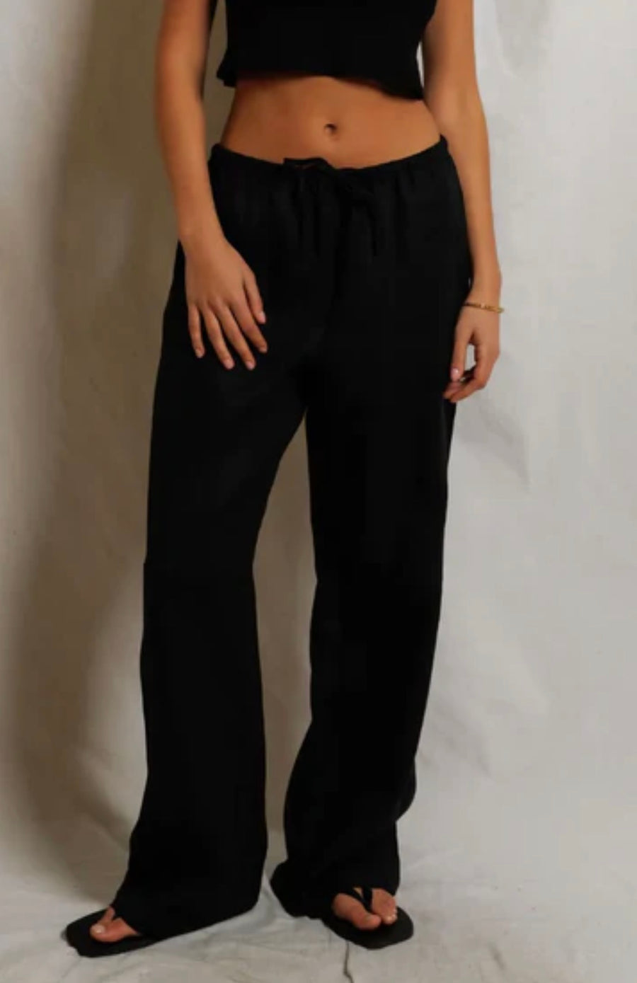 Perfect White Tee Lorana Linen Pant