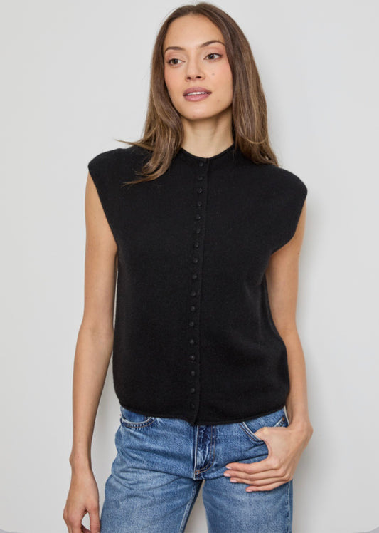 Design History Mock Neck Vest Cardi