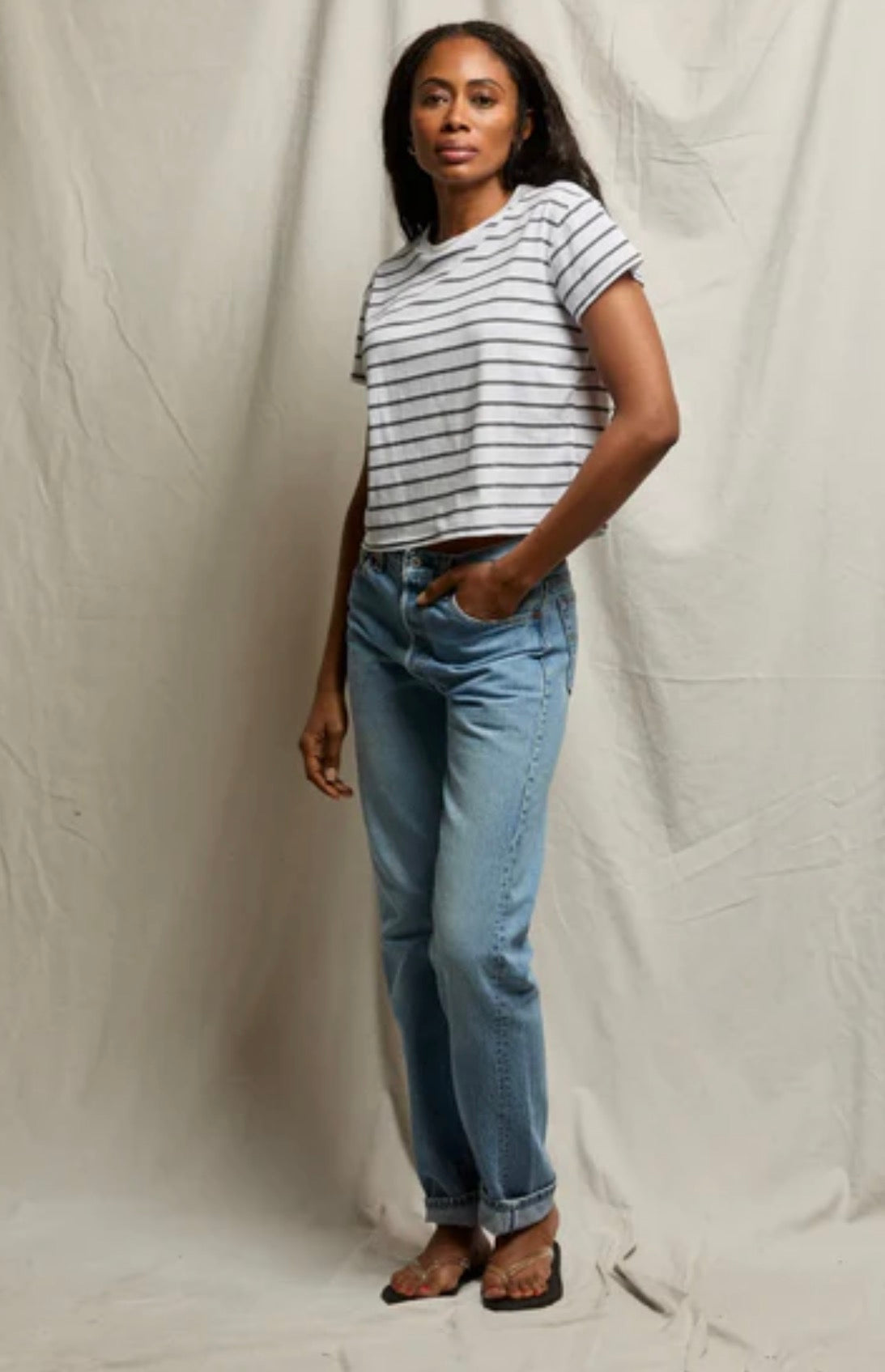 Perfect White Tee Everett Stripe Tee