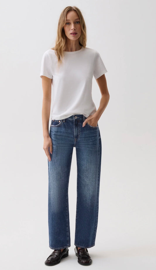 Pistola Lexi Mid Rise Bowed Straight Leg
