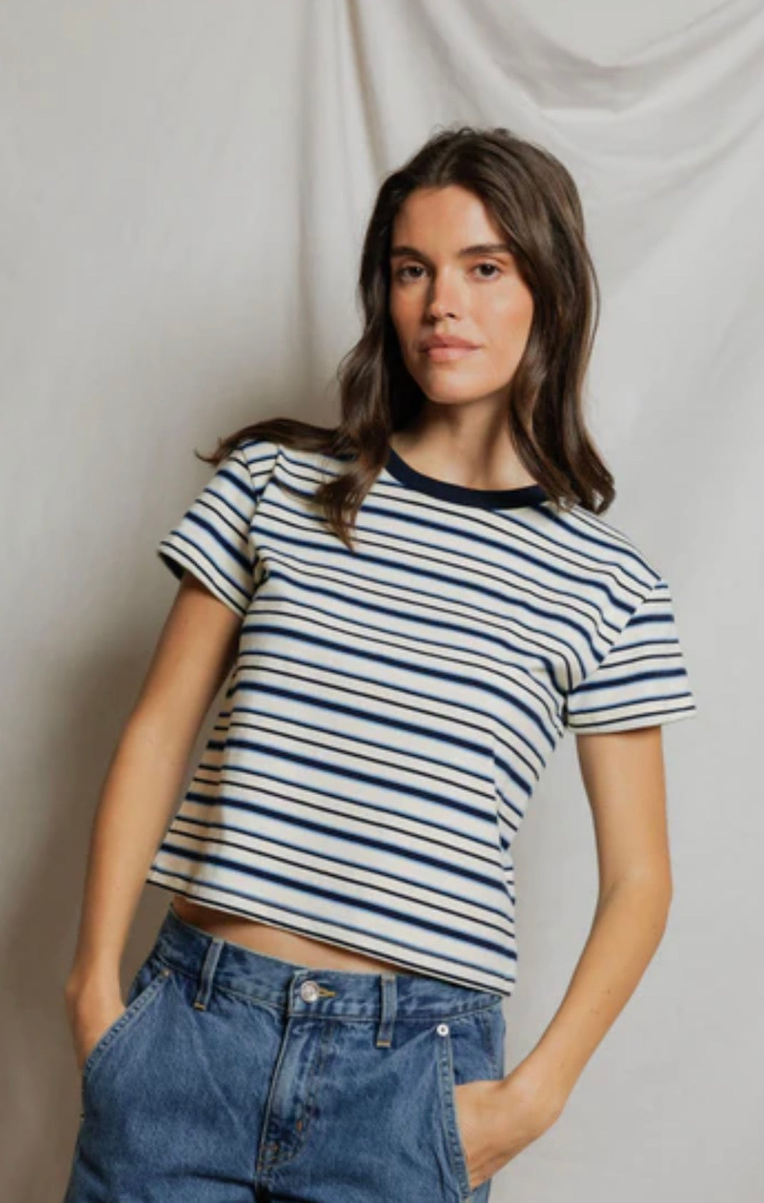 Perfect White Tee Dawn Stripe Tee