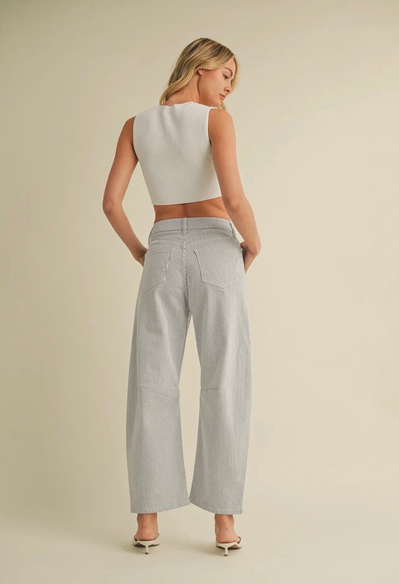 JBD Sutton Stripe Barrel Jean