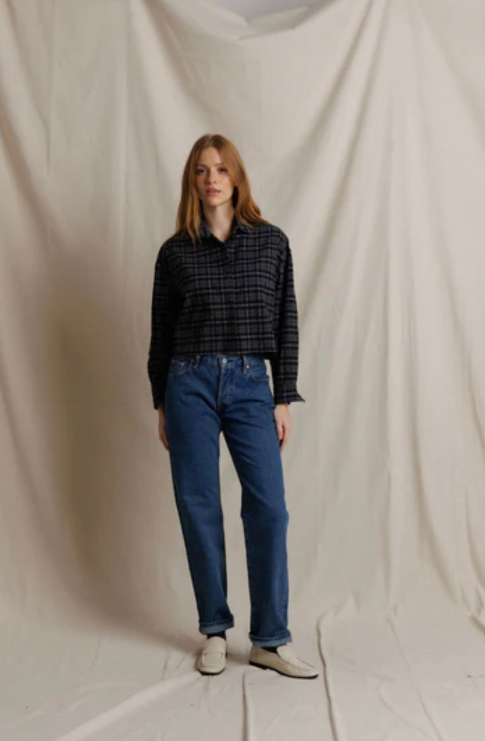 Perfect White Tee Tate Plaid Button Down