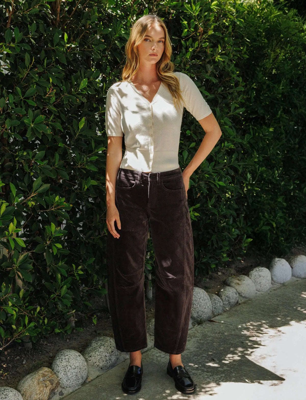 Vervet Kate High Rise Corduroy Barrel