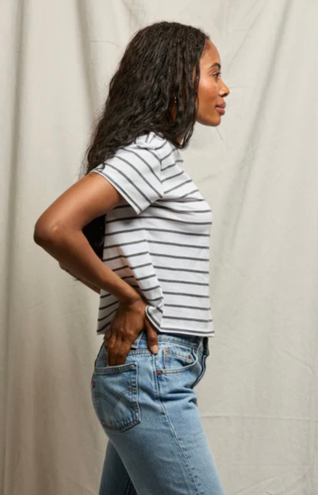 Perfect White Tee Everett Stripe Tee