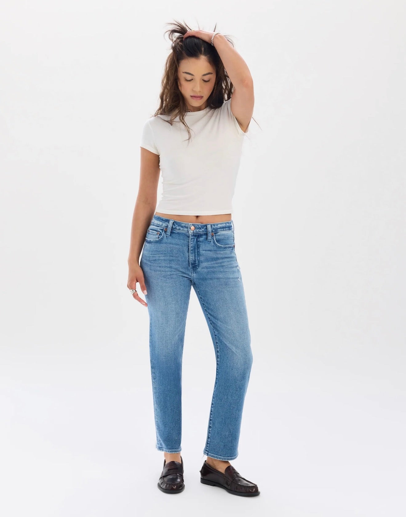 Daze Rebel Mid Rise Slim Straight
