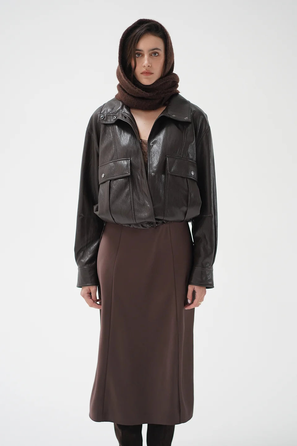 LNA Mercer Faux Leather Bomber