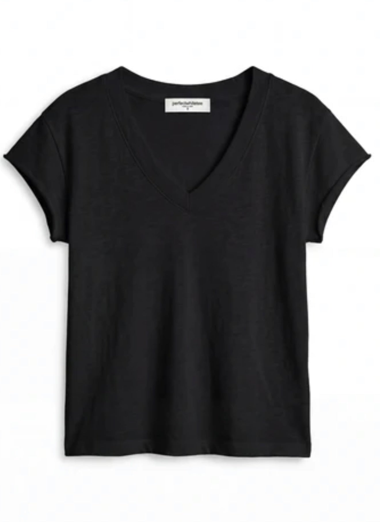 Perfect White Tee Pearl Jersey V Neck