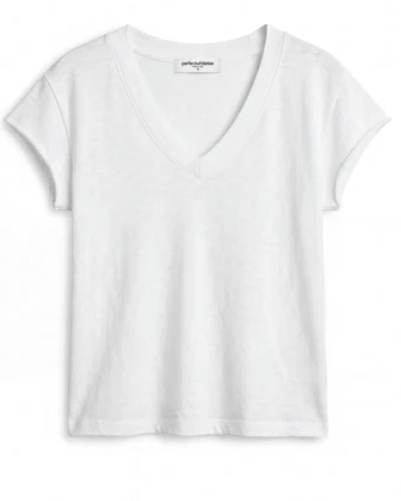 Perfect White Tee Pearl Jersey V Neck